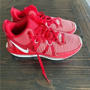 Nike Mens Basketball shoes Red with White Accents